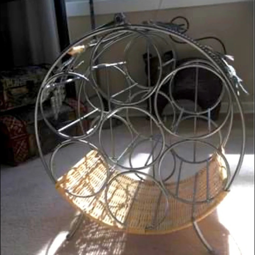 Vintage Wicker Wine Rack